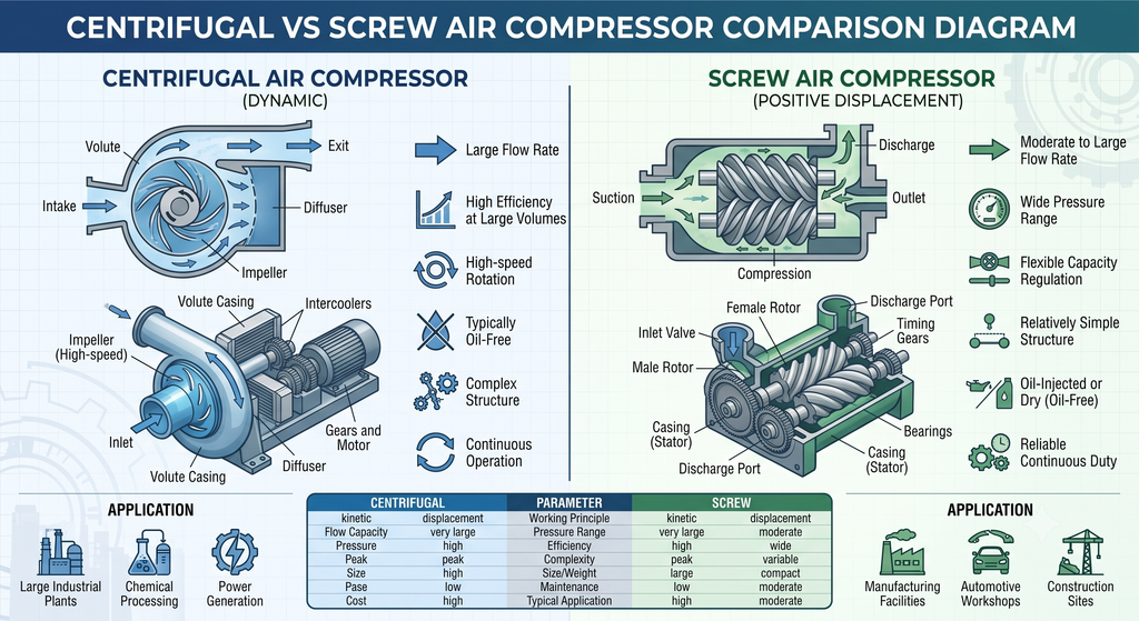 Centrifugal vs Screw Air Compressor: Which to Choose